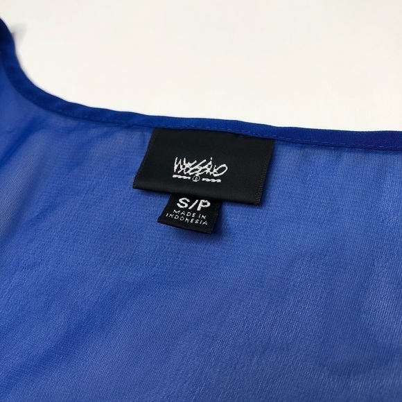 𝅺massimo Cobalt Blue Light Summer High Low Shimmer Flowy Office Dressy Tank Top - Picture 2 of 8